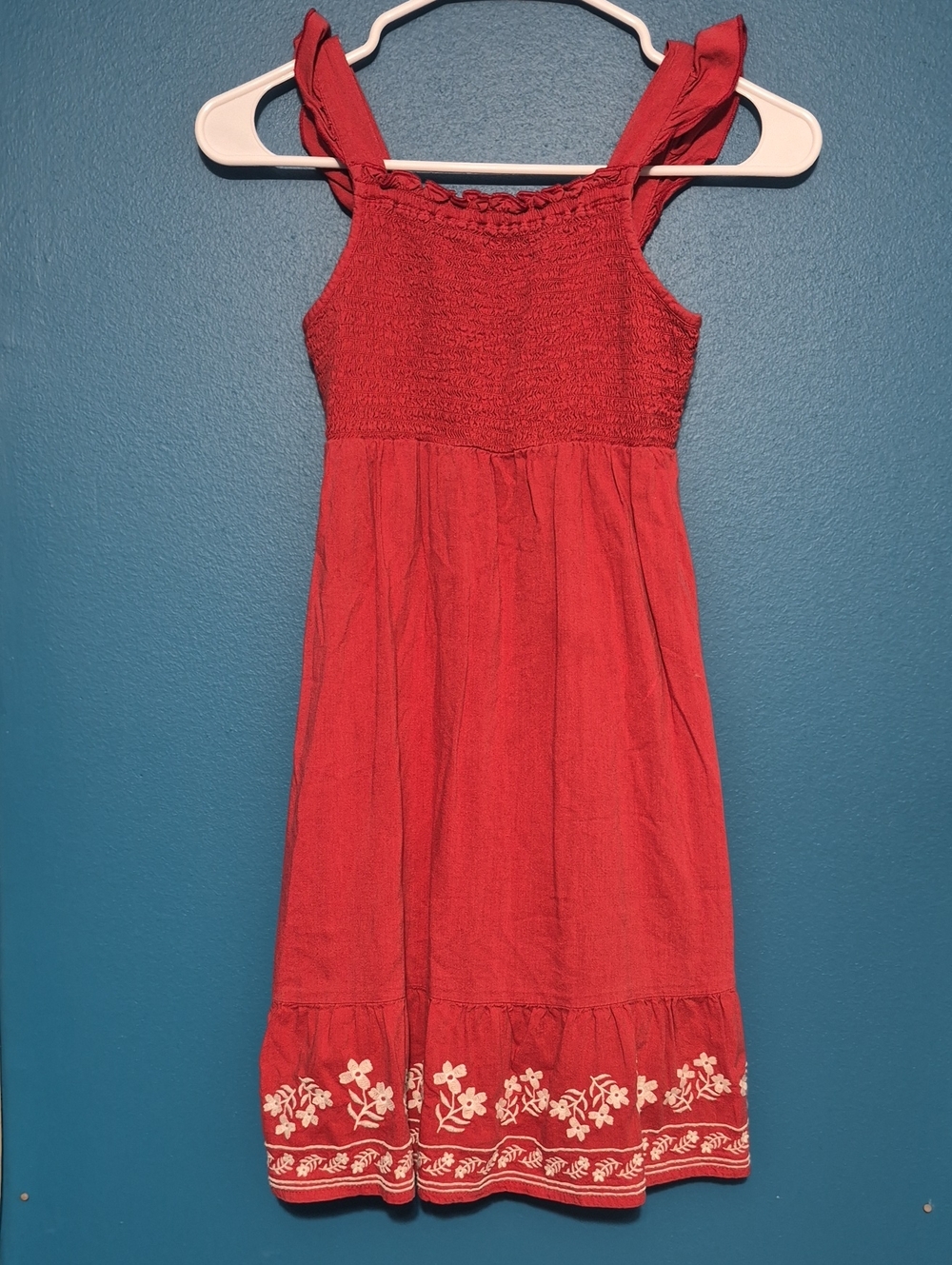 Old Navy Floral Mini Dress in Red Size Medium (8)